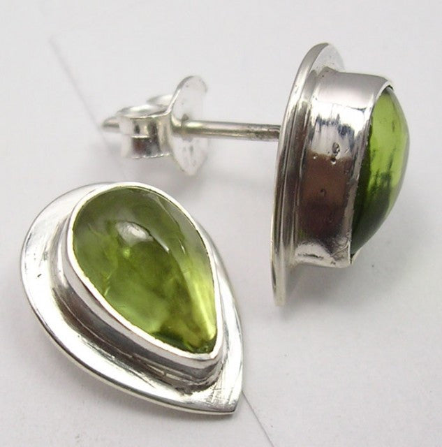 Cercei Argint 925 cu Peridot, 1,3 cm lungime