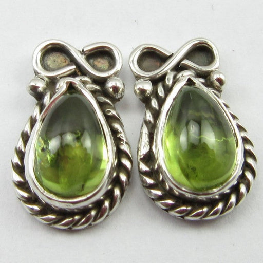 Cercei Argint 925 cu Peridot 1,4 cm lungime