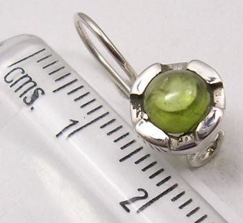 Cercei Argint 925 cu Peridot, 1.8 cm lungime