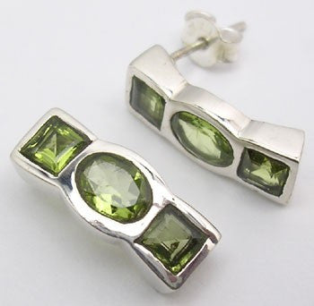 Cercei Argint 925 cu Peridot, 1.9 cm lungime