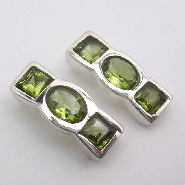 Cercei Argint 925 cu Peridot, 1.9 cm lungime