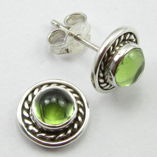 Cercei Argint 925 cu Peridot 1 cm lungime