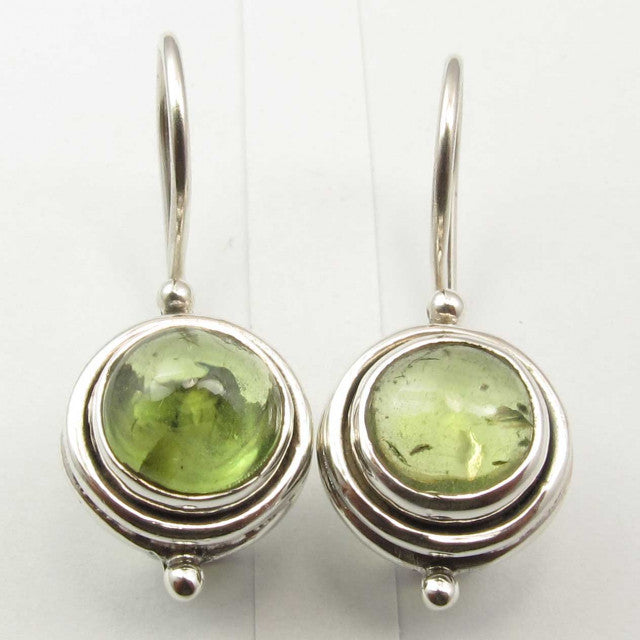 Cercei Argint 925 cu Peridot, 2.4 cm lungime