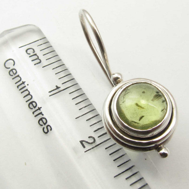 Cercei Argint 925 cu Peridot, 2.4 cm lungime