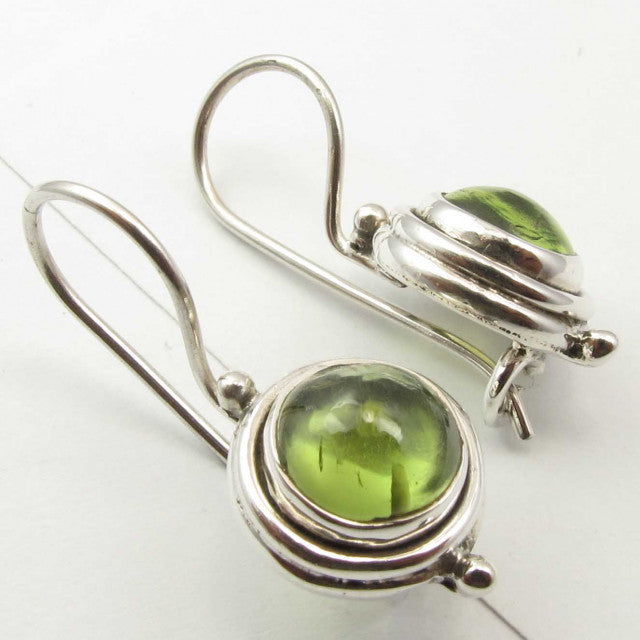 Cercei Argint 925 cu Peridot, 2.4 cm lungime