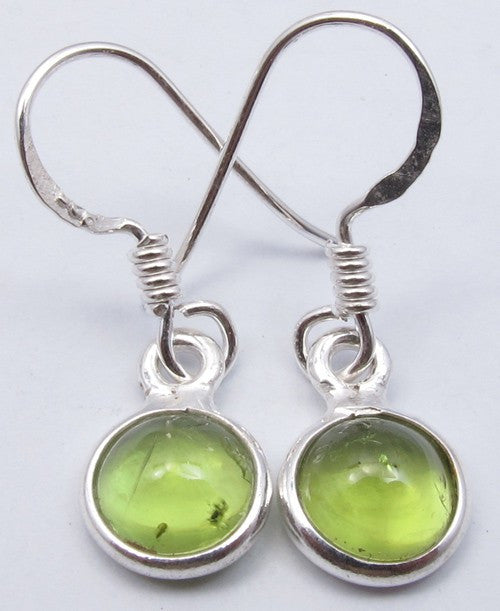 Cercei Argint 925 cu Peridot, 2.7 cm lungime