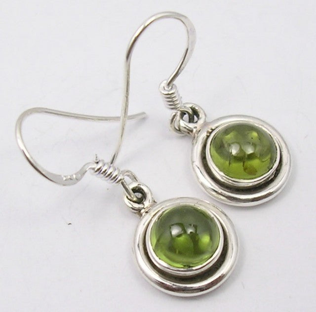 Cercei Argint 925 cu Peridot, 2,7 cm lungime