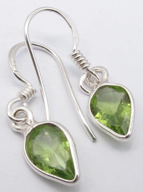 Cercei Argint 925 cu Peridot, 2.8 cm lungime