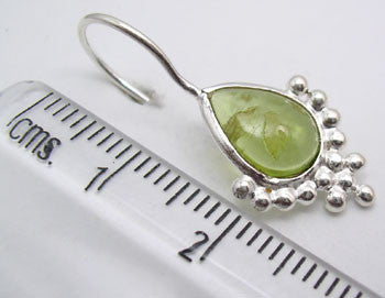 Cercei Argint 925 cu Peridot, 2.8 cm lungime