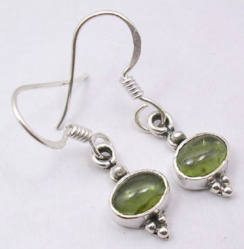 Cercei Argint 925 cu Peridot, 2.9 cm lungime