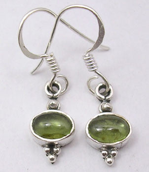 Cercei Argint 925 cu Peridot, 2.9 cm lungime