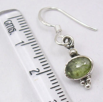 Cercei Argint 925 cu Peridot, 2.9 cm lungime