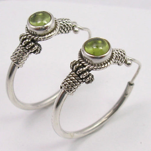 Cercei Argint 925 cu Peridot, 3.1 cm lungime