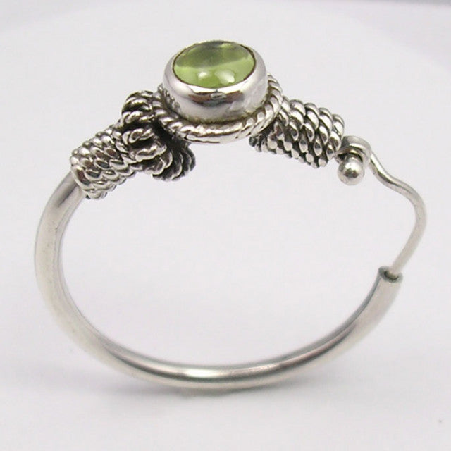 Cercei Argint 925 cu Peridot, 3.1 cm lungime