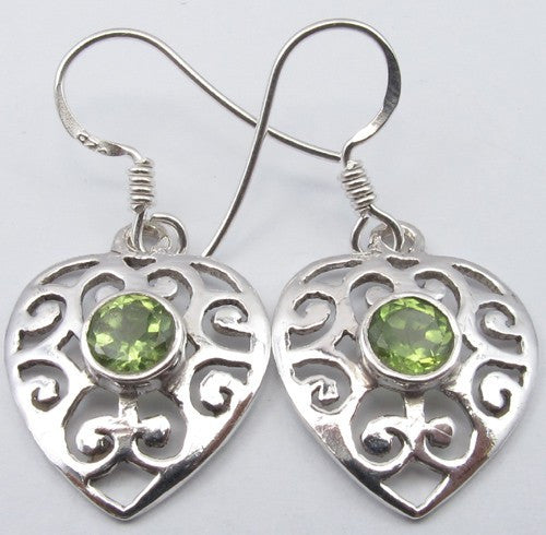 Cercei Argint 925 cu Peridot 3,2 cm lungime