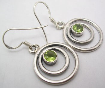 Cercei Argint 925 cu Peridot 3,5 cm lungime