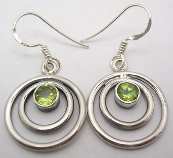 Cercei Argint 925 cu Peridot 3,5 cm lungime