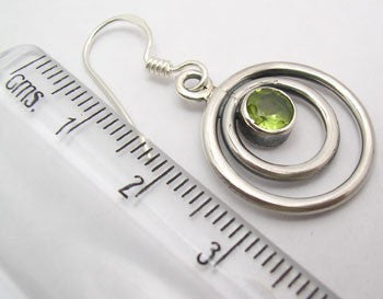 Cercei Argint 925 cu Peridot 3,5 cm lungime