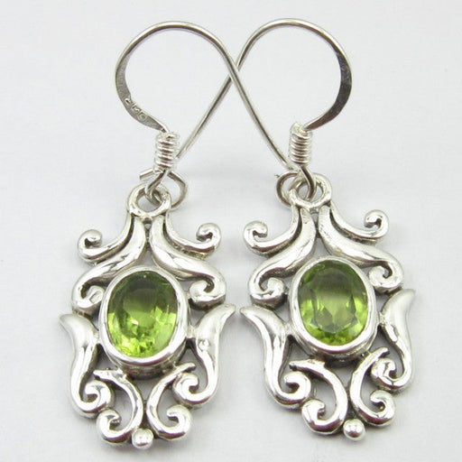 Cercei Argint 925 cu Peridot 3,5 cm lungime