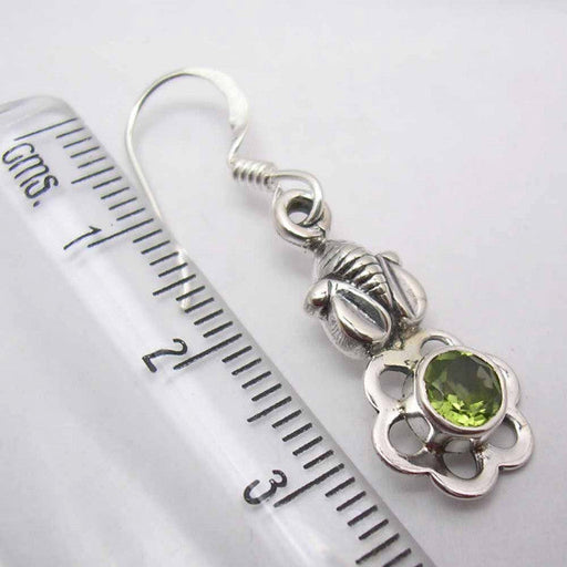 Cercei Argint 925 cu Peridot, 3.5 cm lungime