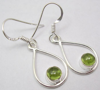 Cercei Argint 925 cu Peridot, 3.5cm lungime