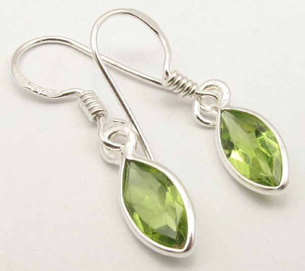 Cercei Argint 925 cu Peridot, 3 cm lungime