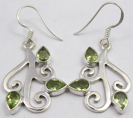 Cercei Argint 925 cu Peridot, 4,1 cm lungime