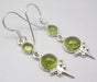 Cercei Argint 925 cu Peridot, 4.4 cm lungime