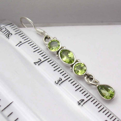Cercei Argint 925 cu Peridot 4,7 cm lungime