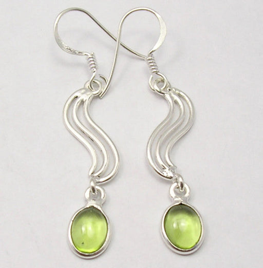 Cercei Argint 925 cu Peridot, 4,8 cm lungime