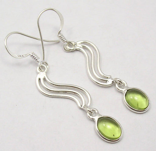 Cercei Argint 925 cu Peridot, 4,8 cm lungime