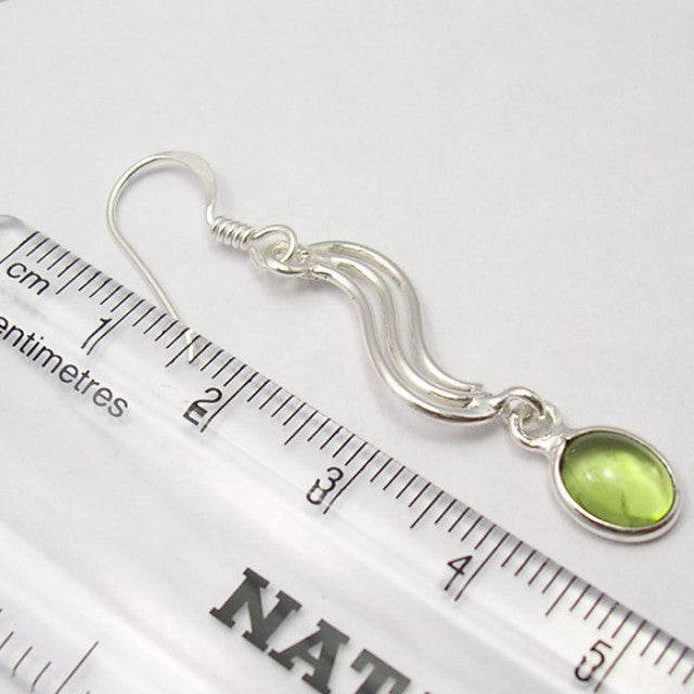 Cercei Argint 925 cu Peridot, 4,8 cm lungime
