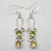 Cercei Argint 925 cu Peridot si Citrin, 5.1 cm lungime