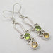 Cercei Argint 925 cu Peridot si Citrin, 5.1 cm lungime