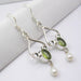 Cercei Argint 925 cu Peridot si Perla FreshWater, 4.8 cm lungime