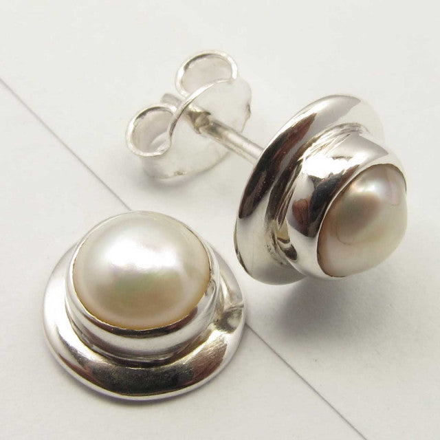 Cercei Argint 925 cu Perla Fresh Water, 0.9 cm lungime