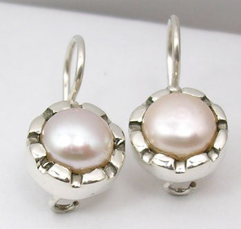 Cercei Argint 925 cu Perla Fresh Water, 2.3 cm lungime