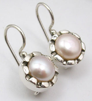 Cercei Argint 925 cu Perla Fresh Water, 2.3 cm lungime