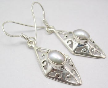 Cercei Argint 925 cu Perla Fresh Water, 4,2 cm lungime