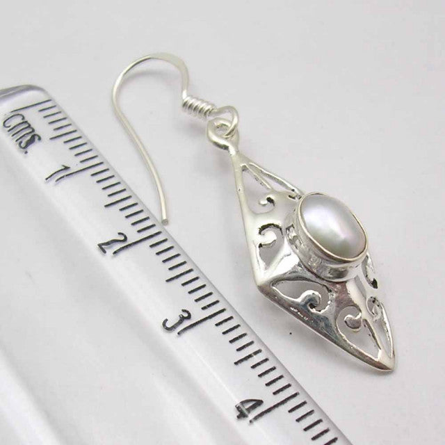 Cercei Argint 925 cu Perla Fresh Water, 4,2 cm lungime