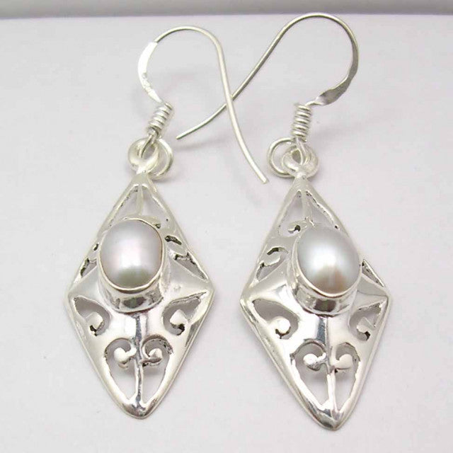 Cercei Argint 925 cu Perla Fresh Water, 4,2 cm lungime