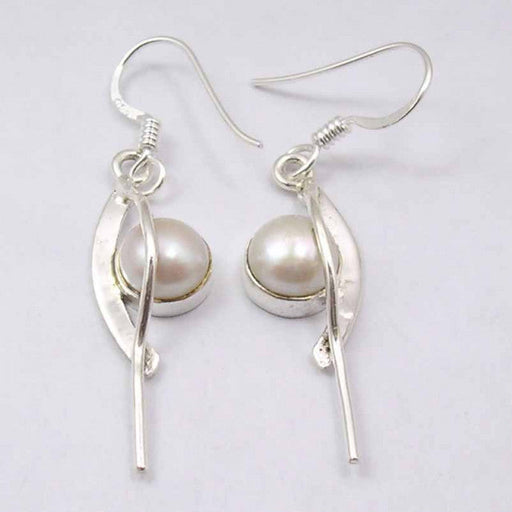 Cercei Argint 925 cu Perla Fresh Water, 4,5 cm lungime