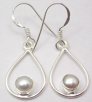 Cercei Argint 925 cu Perla FreshWater, 3.5 cm lungime