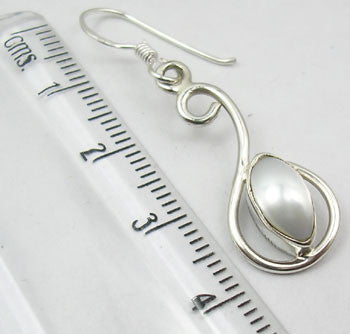 Cercei Argint 925 cu Perla FreshWater , 4.0 cm lungime