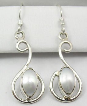 Cercei Argint 925 cu Perla FreshWater , 4.0 cm lungime