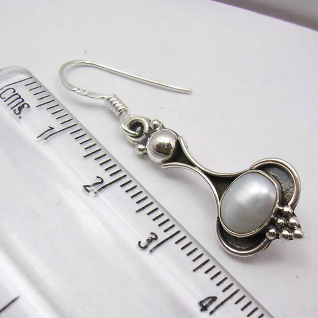 Cercei Argint 925 cu Perla FreshWater, 4.2 cm lungime