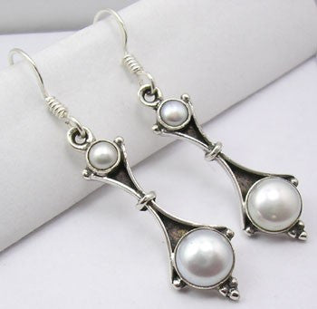 Cercei Argint 925 cu Perla FreshWater, 4.6 cm lungime
