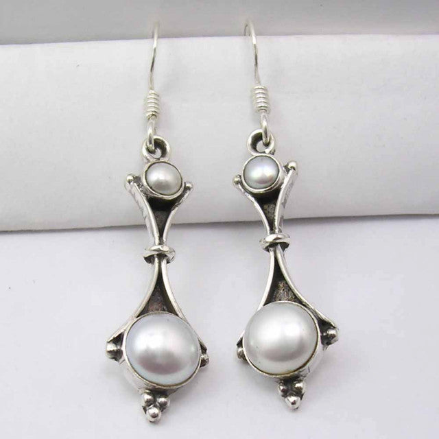 Cercei Argint 925 cu Perla FreshWater, 4.6 cm lungime