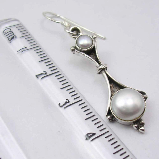 Cercei Argint 925 cu Perla FreshWater, 4.6 cm lungime