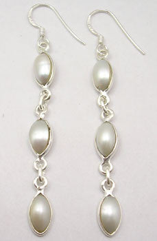 Cercei Argint 925 cu Perla FreshWater, 6.6 cm lungime